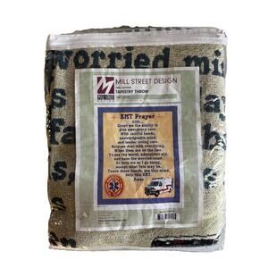 Mill Street Design EMT Prayer New Tapestry Throw Cotton Afghan Blanket 48 x 60